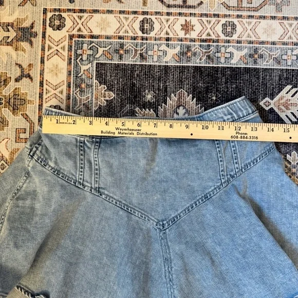 Aerie Mini Denim Flared Skirt Women’s Size Medium - Picture 8 of 11